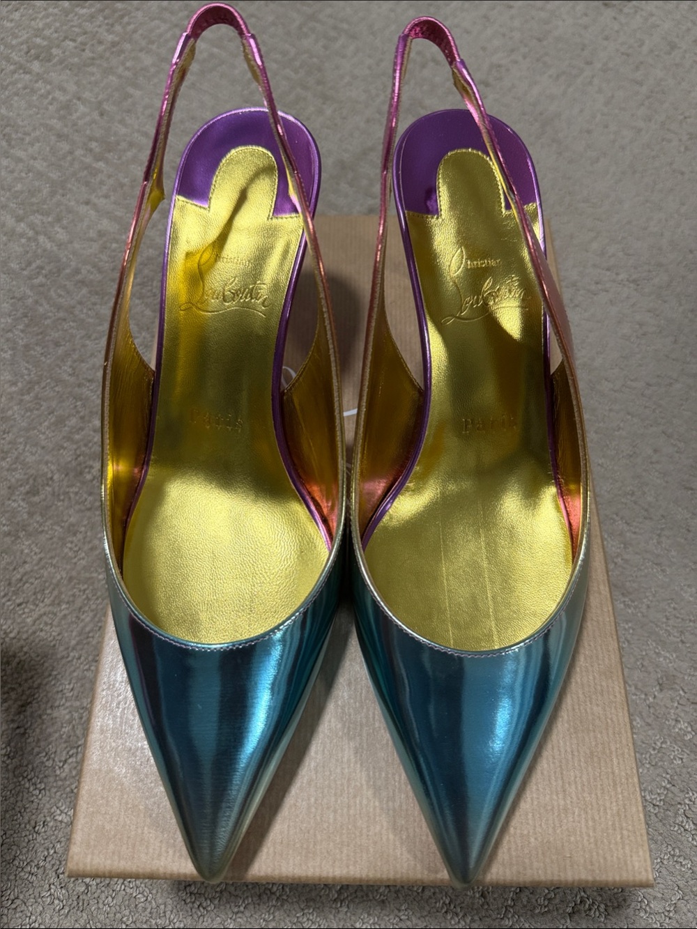 New in Box Christian Louboutin Hot Chick Sling 70 Slingback Heels Size 8.5/ 38.5 - Picture 2 of 13